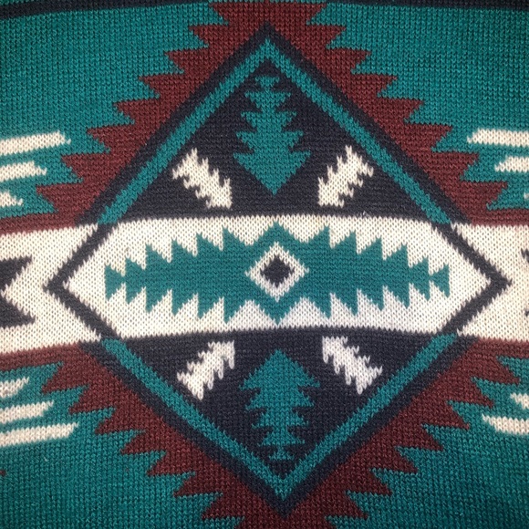 Mens Holiday Aztecs Print Knit Sweater - Picture 5 of 6